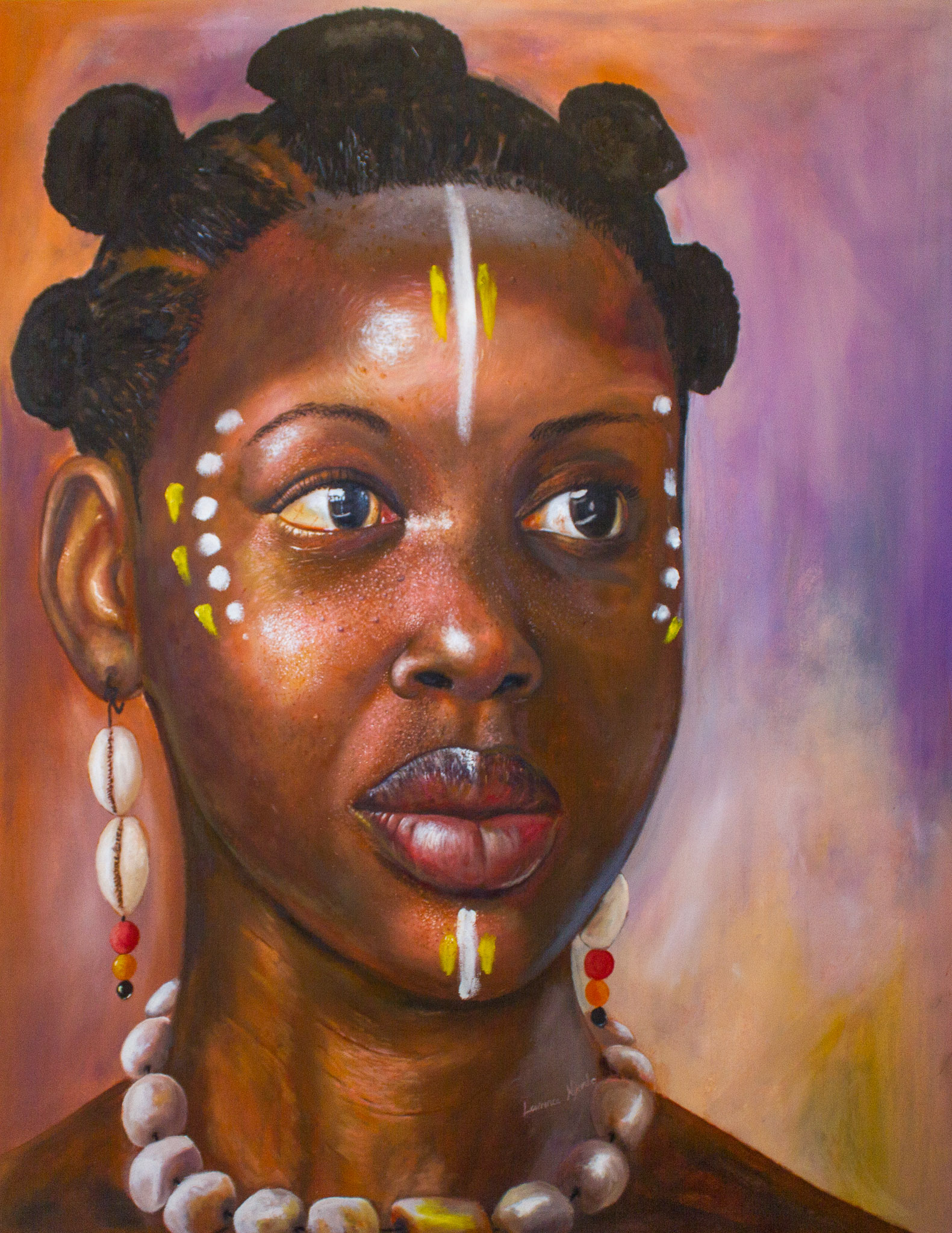 Detail of 'Clothed in Beauty' Oil Painting by Zimbabwean Artist ...